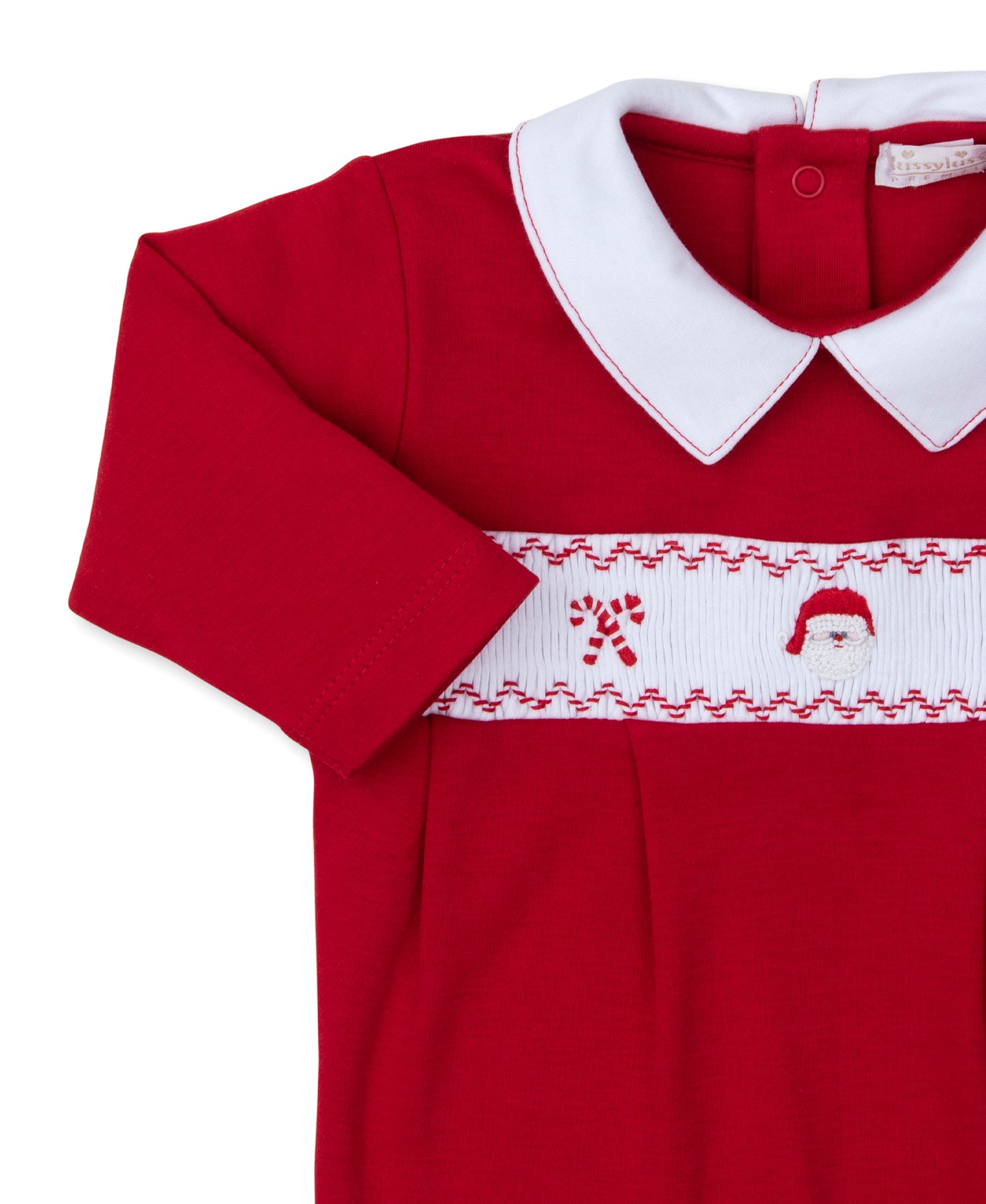 Baby - Christmas Footie - Smocked - Red