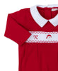 Clearance - Baby - Christmas Footie - Smocked - Red