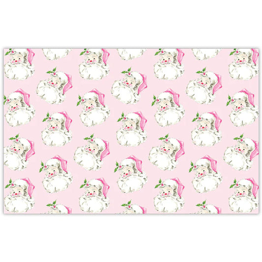 Rosanne Beck - Placemat - Pink Santa Pattern