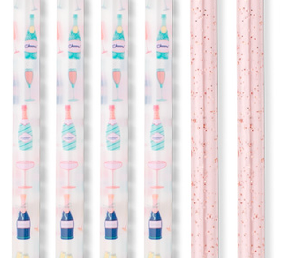 Swig - Reusable Straw Set - Pop Fizz + Pink Glitter - Findlay Rowe Designs