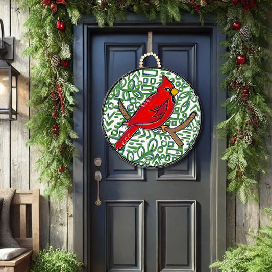 Door Hanger - DK Designs - Navy Green Cardinal