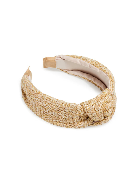 Shiraleah - Woven Lurex Knotted Headband - Natural