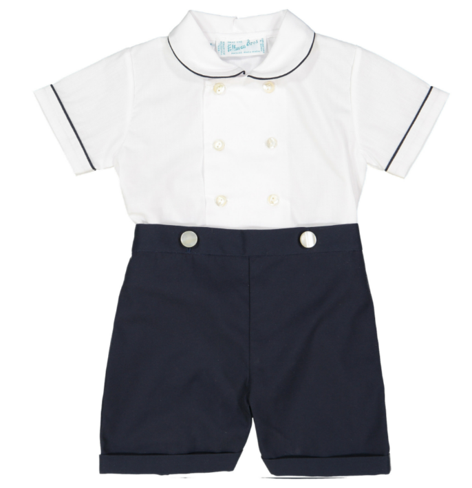 Feltman Brothers - Boys - Bobby Suit Dbl Breast  Navy White - 6mo - Findlay Rowe Designs