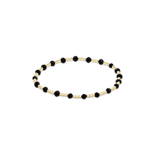 Enewton - Extends Gemstone Gold Sincerity Pattern 3mm Bead Bracelet - Faceted Onyx - Findlay Rowe Designs