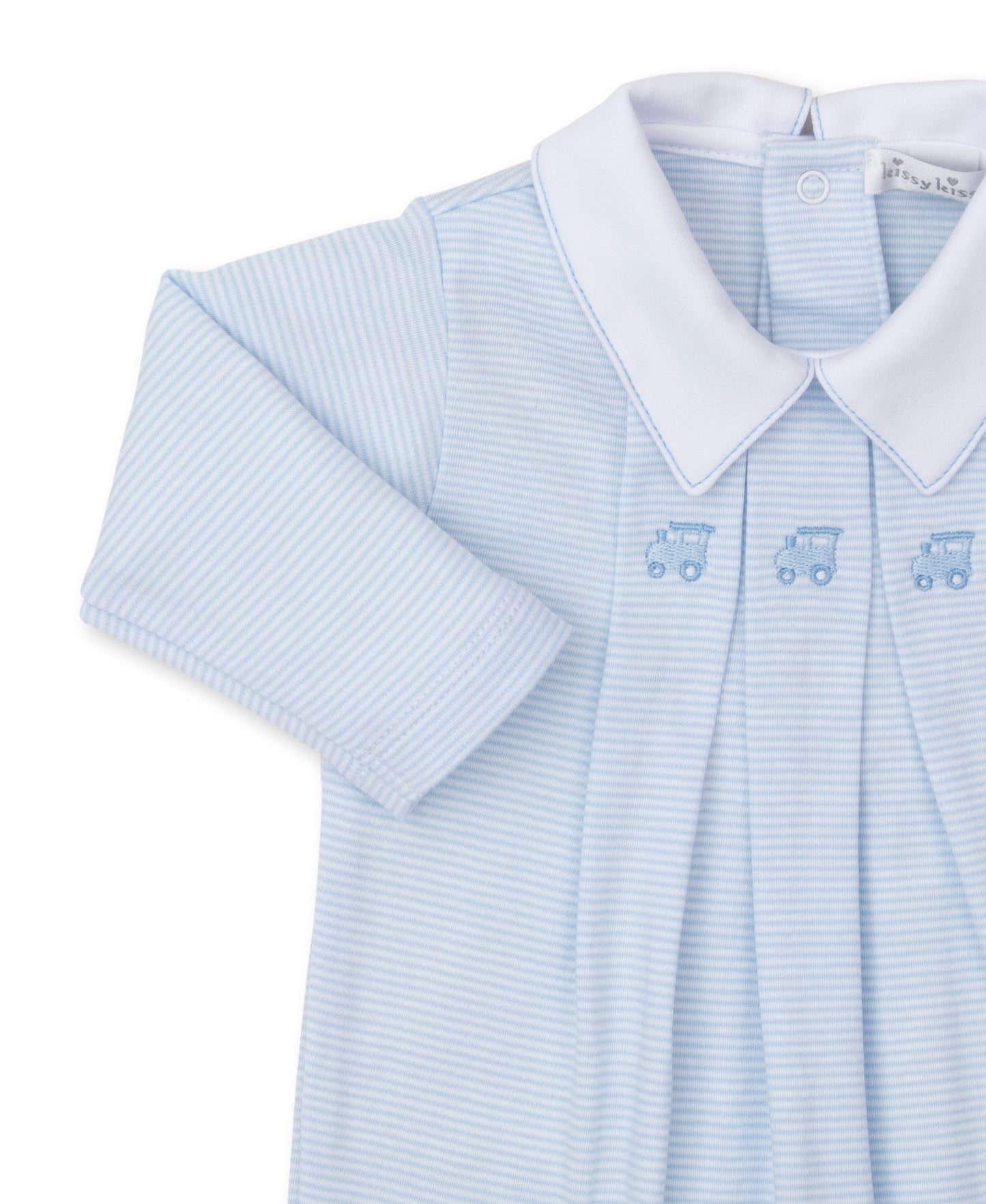 Kissy Kissy - Light Blue Onesie - Train - Findlay Rowe Designs