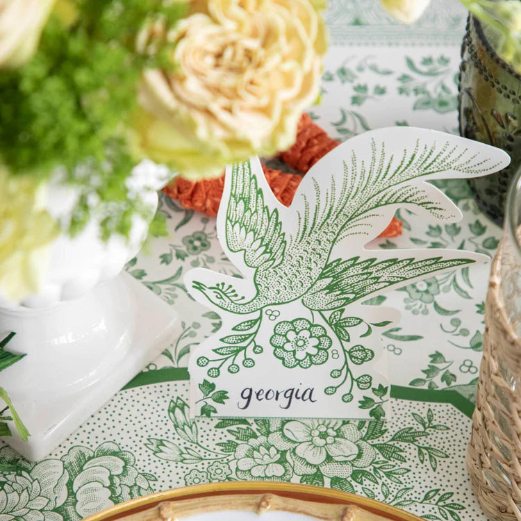 Hester & Cook - Place Card - Green Asiatic Pheasants - Findlay Rowe Designs