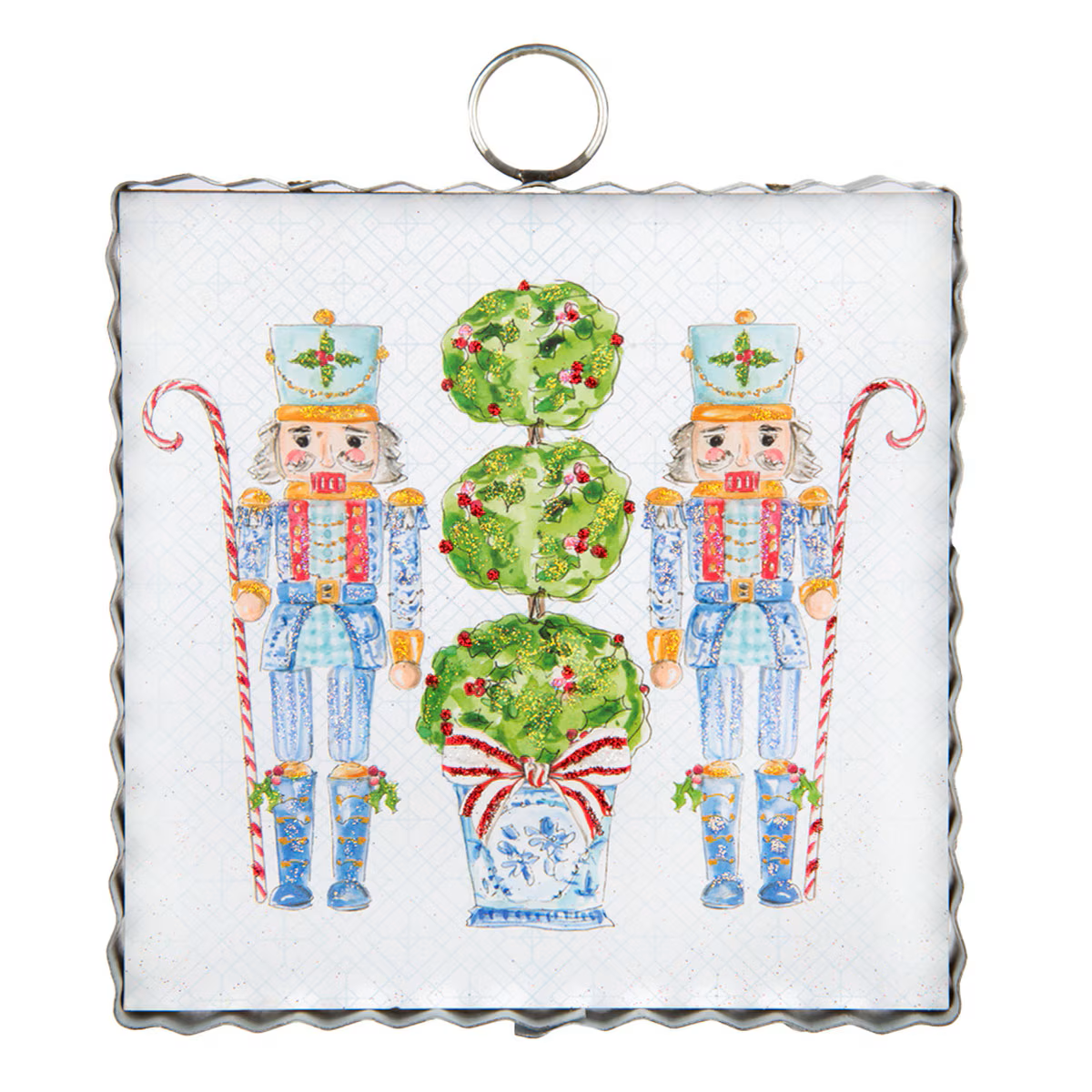 Round Top - Charm - Mini Blue Nutcrackers Print