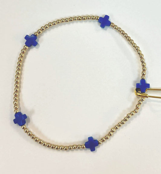 Enewton - Signature Cross Gold Small 2mm Bracelet - Cobalt - Findlay Rowe Designs