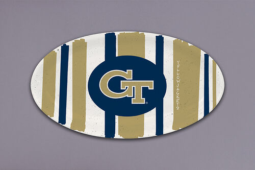 Oval Striped Melamine Platter - Georgia Tech - Yellow Jackets - Findlay Rowe Designs