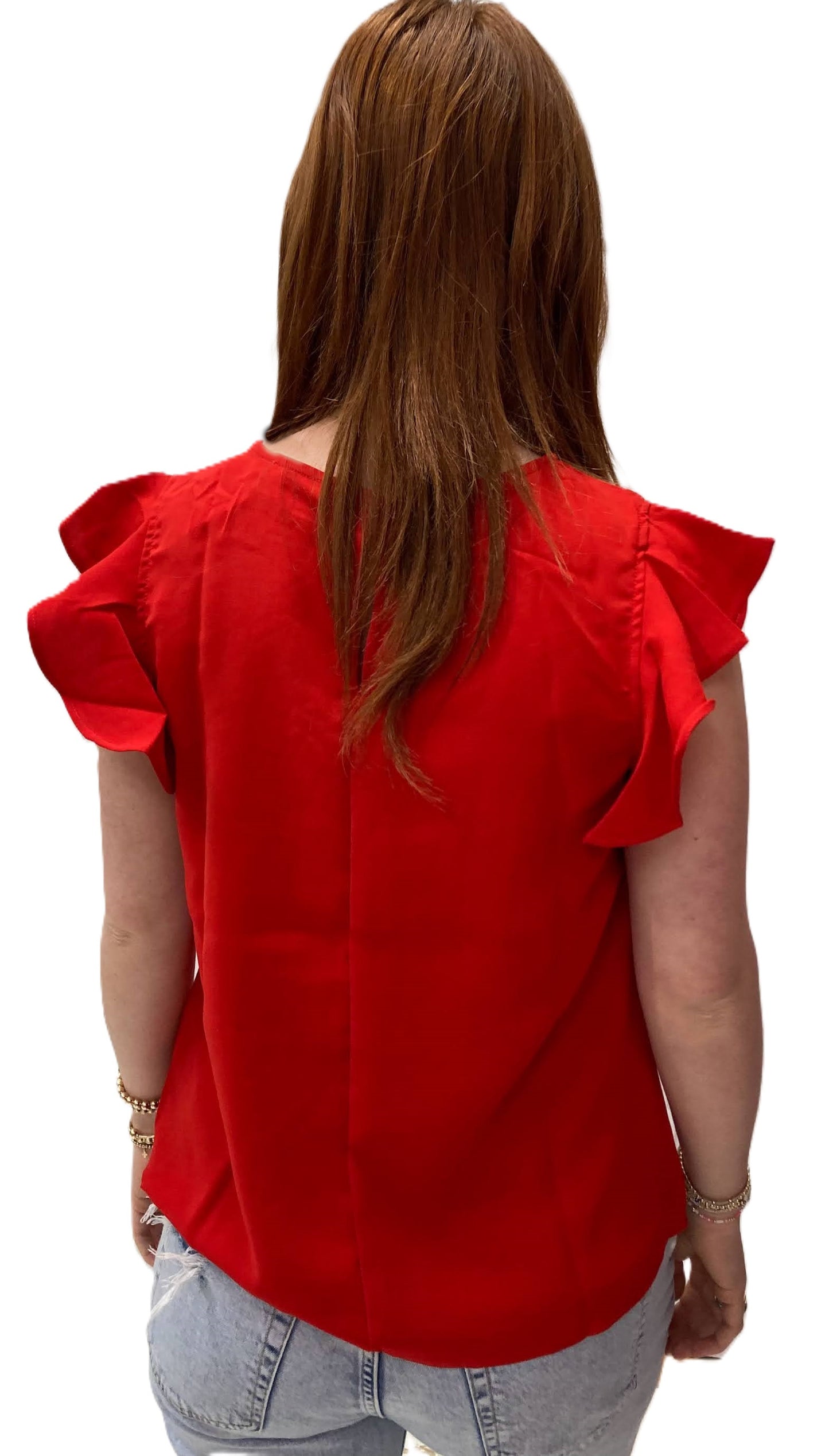 Top - Flutter Sleeve - Red - Findlay Rowe Designs