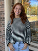 Top - Sweater - Black White Stripe - Findlay Rowe Designs