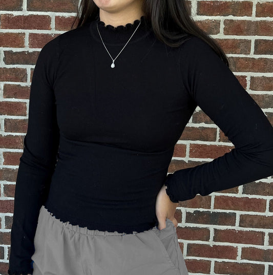 Turtleneck - Black Ruffle - Findlay Rowe Designs