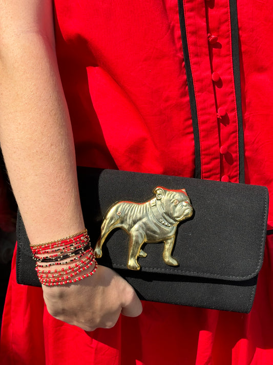 Avery Clutch - Black - Bulldog - Findlay Rowe Designs