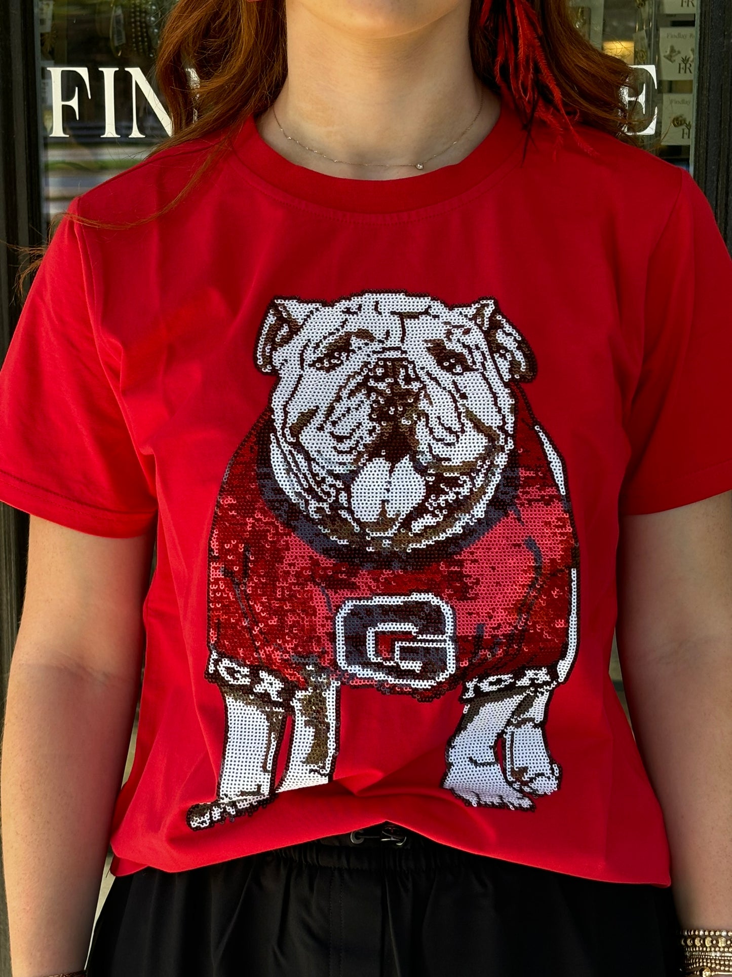 UGA Sequin Shirt - Standing Bulldog - Findlay Rowe Designs