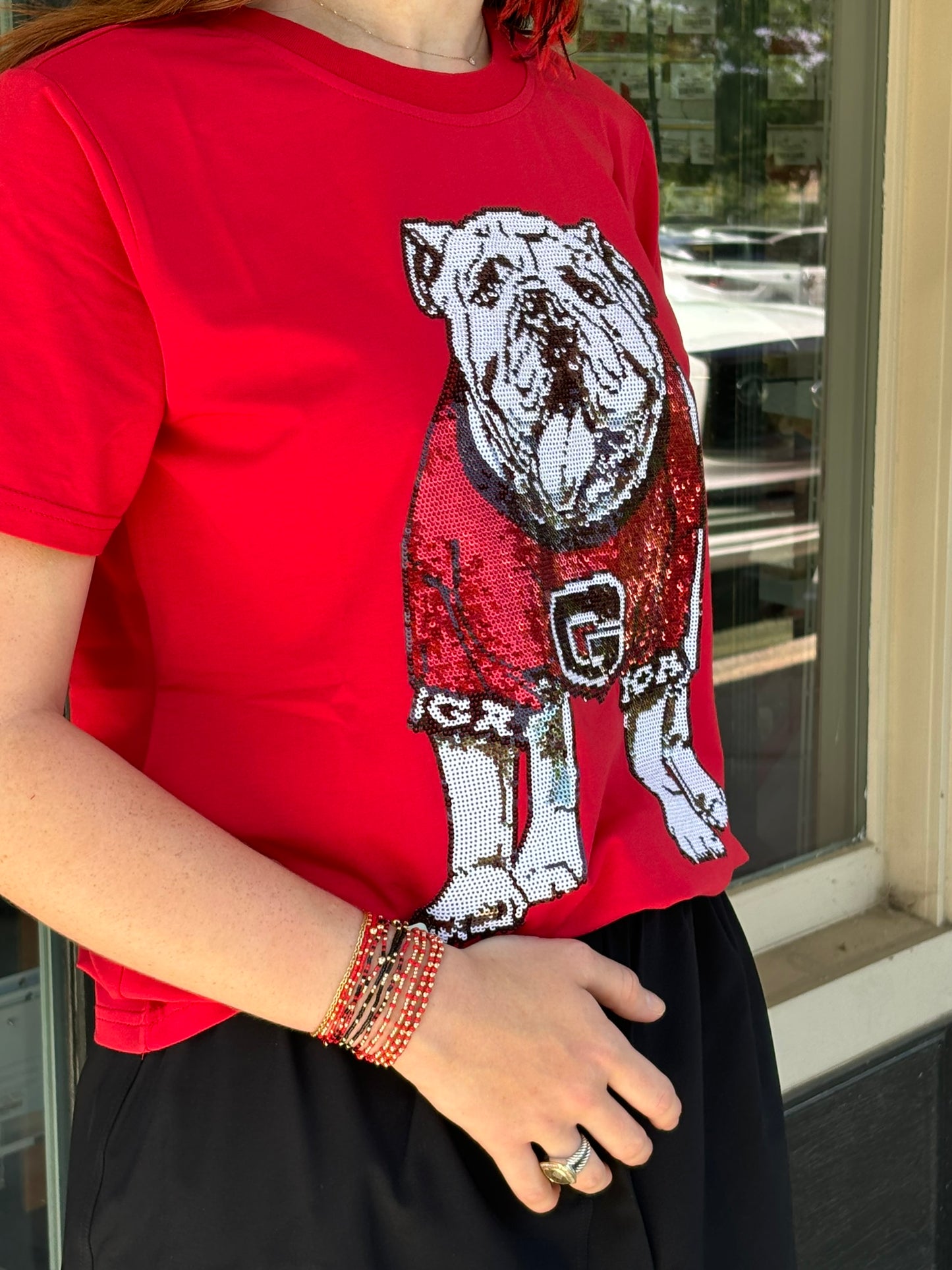 UGA Sequin Shirt - Standing Bulldog - Findlay Rowe Designs