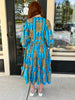 Tiger Midi Dress - Turquoise - Findlay Rowe Designs