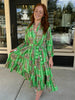 Tiger Midi Dress - Parrot Green - Findlay Rowe Designs