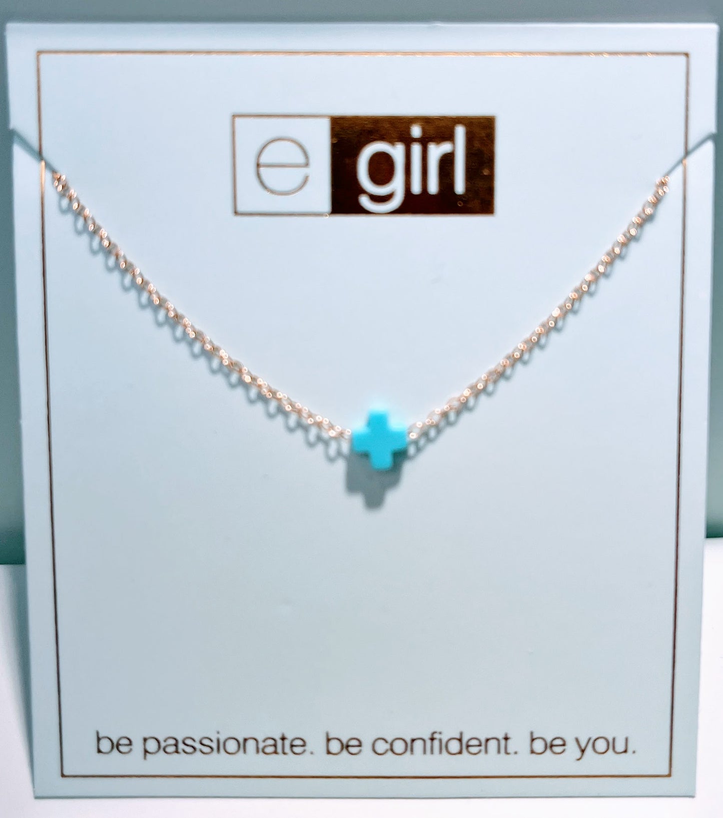 Enewton - EGirl Necklace Gold - Signature Cross Small - Turquoise - Findlay Rowe Designs