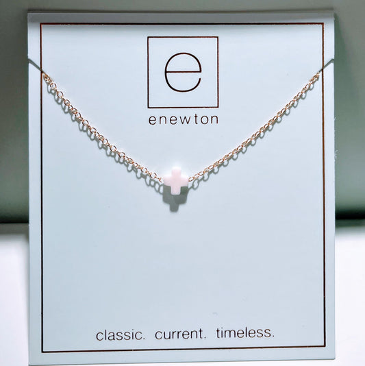 Enewton - Necklace Gold - Signature Cross Small - Off White - Findlay Rowe Designs