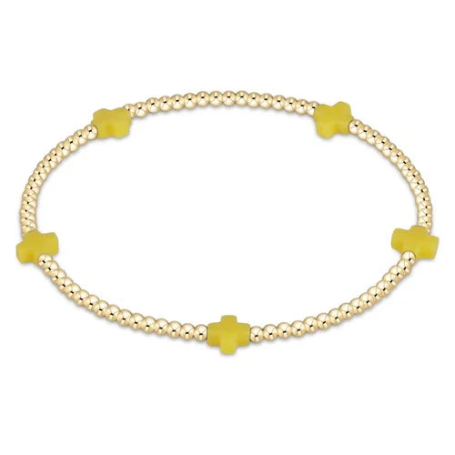 Enewton - Signature Cross Gold Small 2mm Bracelet - Canary