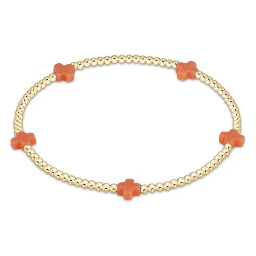 Enewton - Signature Cross Gold Small 2mm Bracelet - Coral