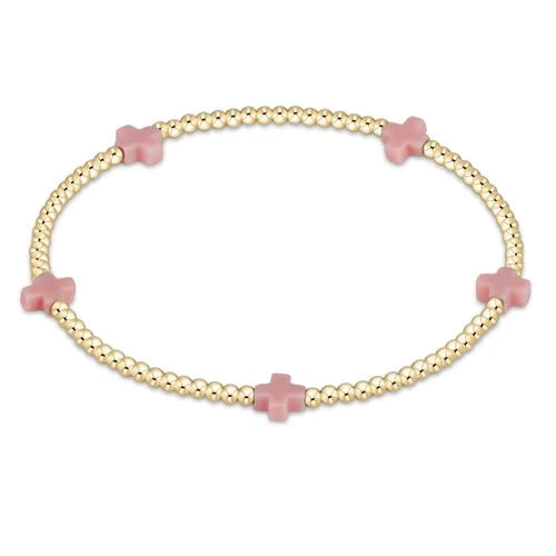 Enewton - Signature Cross Gold Small 2mm Bracelet - Pink