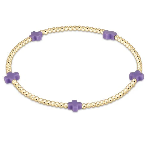 Enewton - Signature Cross Gold Small 2mm Bracelet - Purple