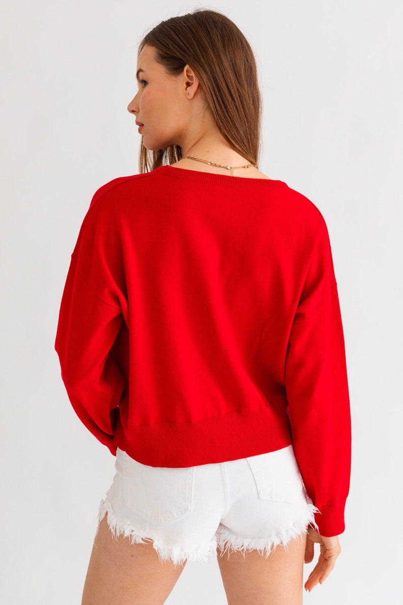 Sweater - Georgia - Red - Findlay Rowe Designs