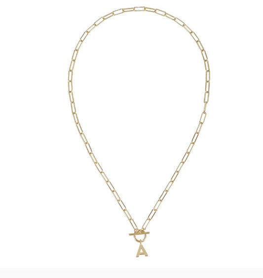 Natalie Wood - Toggle Initial Necklaces in Gold - Findlay Rowe Designs