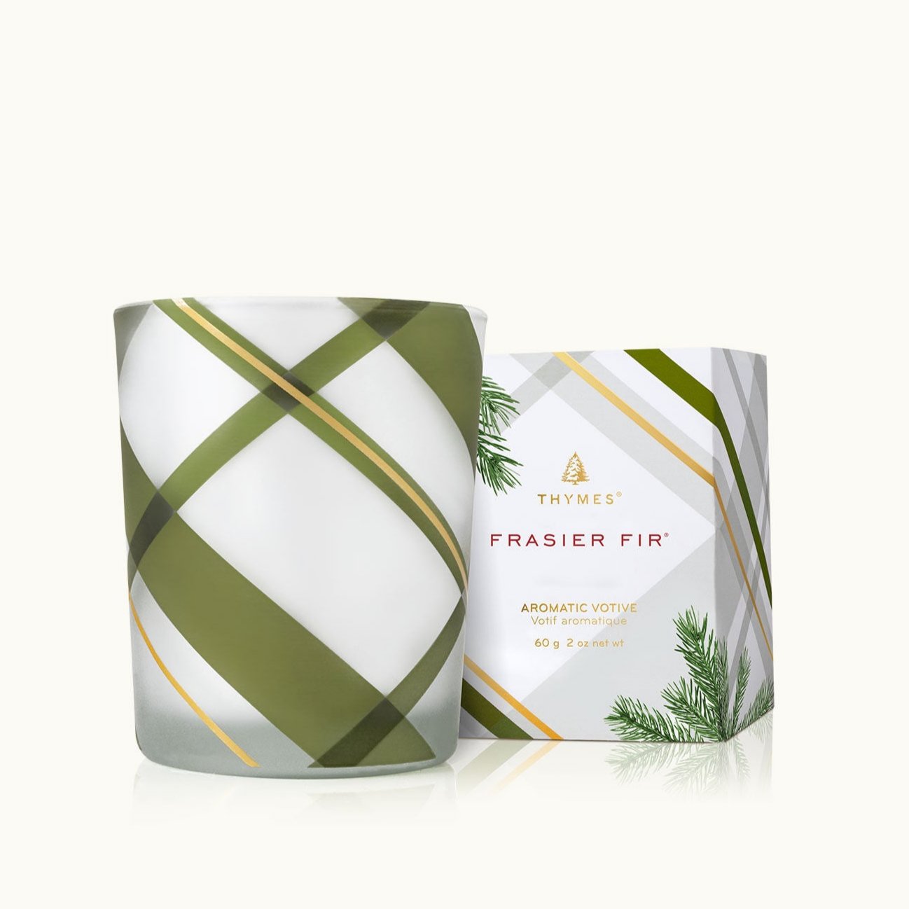 Frasier Fir - Votive Candle - Frosted Plaid