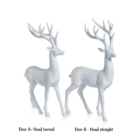 All White Decorative Deer - Findlay Rowe Designs