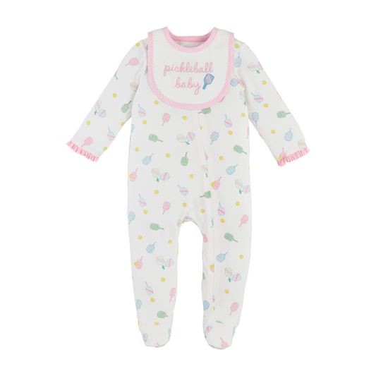 Mud Pie - Baby Sleeper - Pink Pickleball with Bib