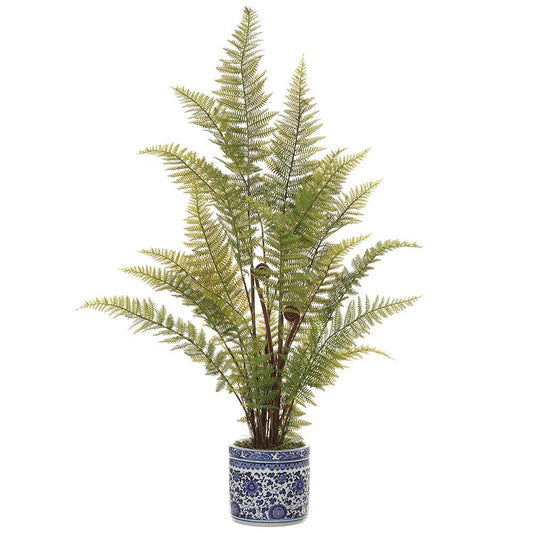 Ceramic Vase - 33in Leather Fern