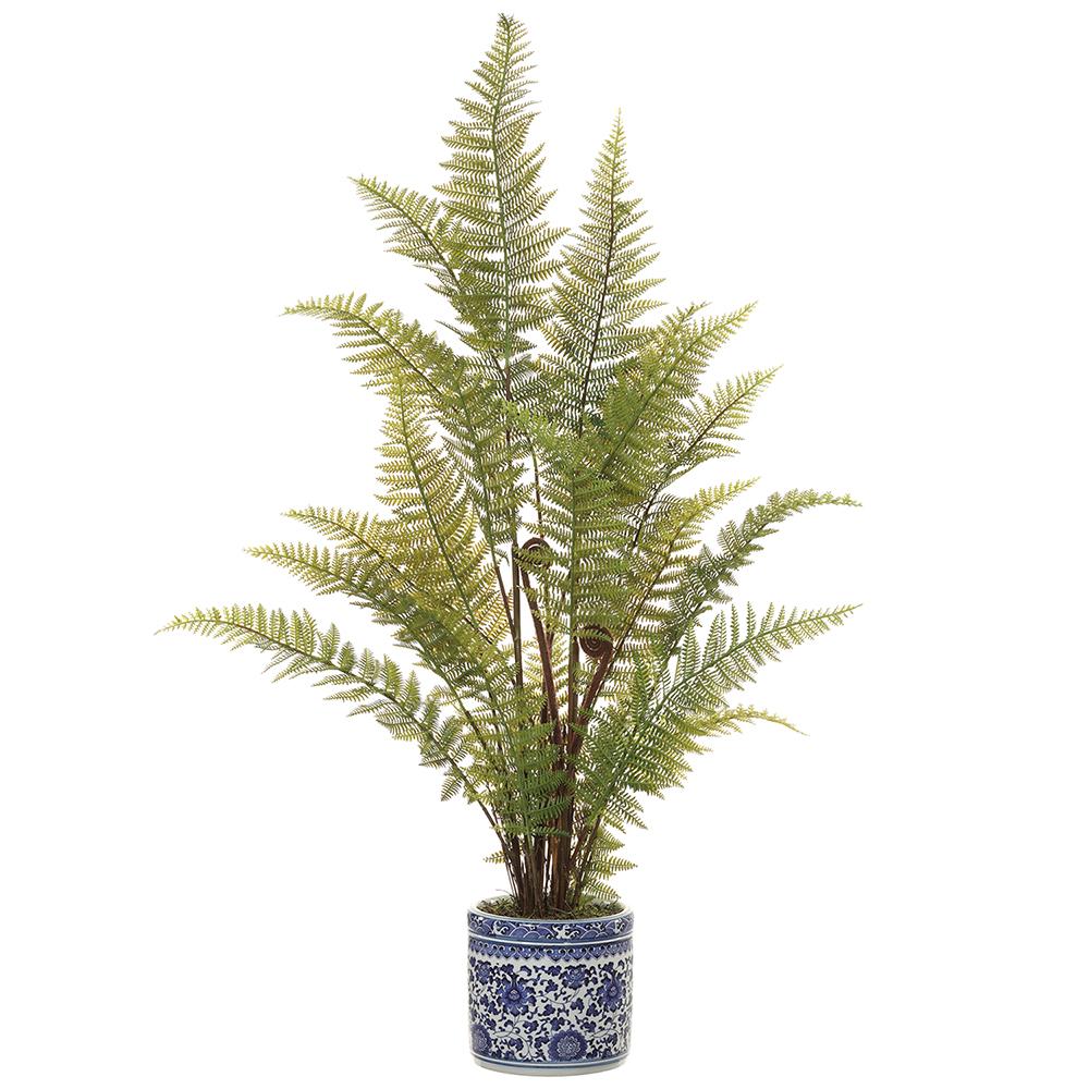 Ceramic Vase - 33in Leather Fern