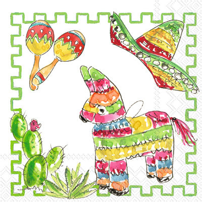 Cocktail Napkins - Fiesta Pattern - Findlay Rowe Designs