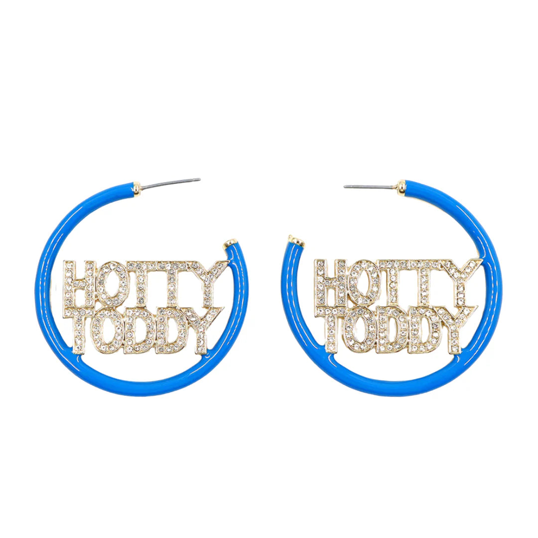 Brianna Cannon - Pavé Hoop Earrings - Ole Miss - HOTTY TODDY - Findlay Rowe Designs