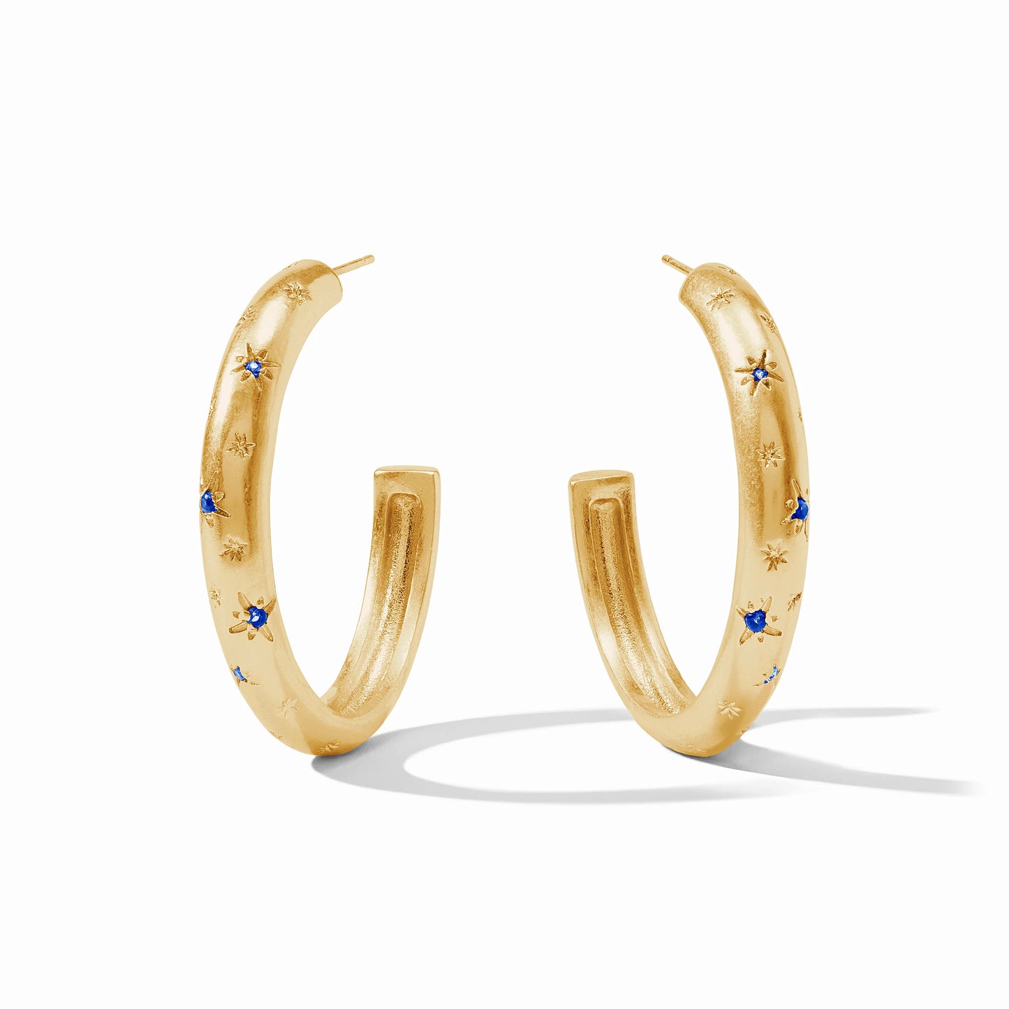 Julie Vos - Luna Stone Hoop Earring - Sapphire Blue CZ - Findlay Rowe Designs