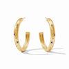 Julie Vos - Luna Stone Hoop Earring - Sapphire Blue CZ - Findlay Rowe Designs