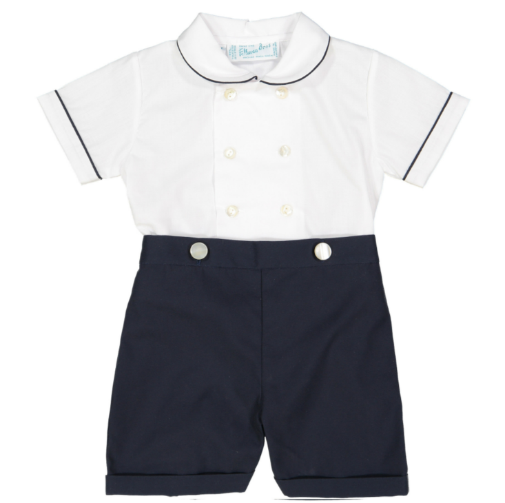 Feltman Brothers - Boys - Bobby Suit Dbl Breast  Navy White - 4T - Findlay Rowe Designs