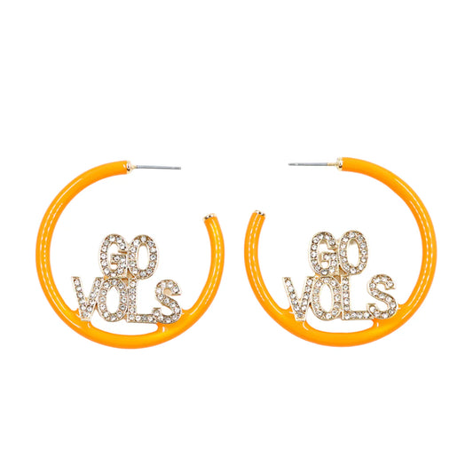 Brianna Cannon - Pavé Hoop Earrings - Univ of Tennessee - Go Vols - Findlay Rowe Designs