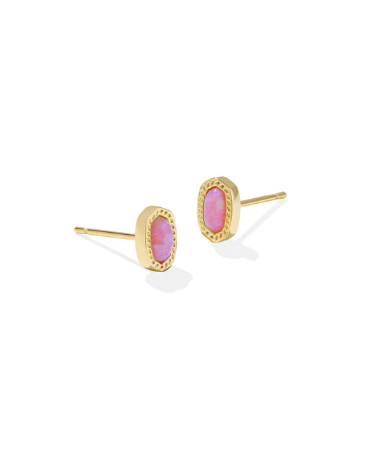 Kendra Scott - Earring - Mini Ellie Gold Stud - Carnation Kyocera Opal