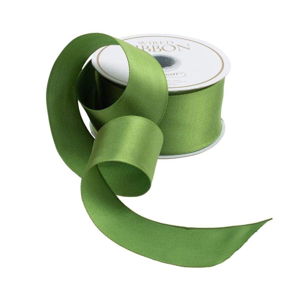 Caspari - Ribbon - Green Satin Wired - 9 Yard - Findlay Rowe Designs