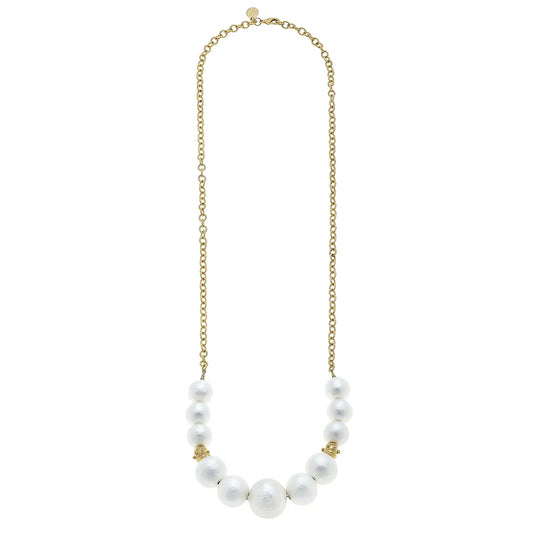 Susan Shaw - Necklace - Gold Chain and Cotton Pearl - Findlay Rowe Designs