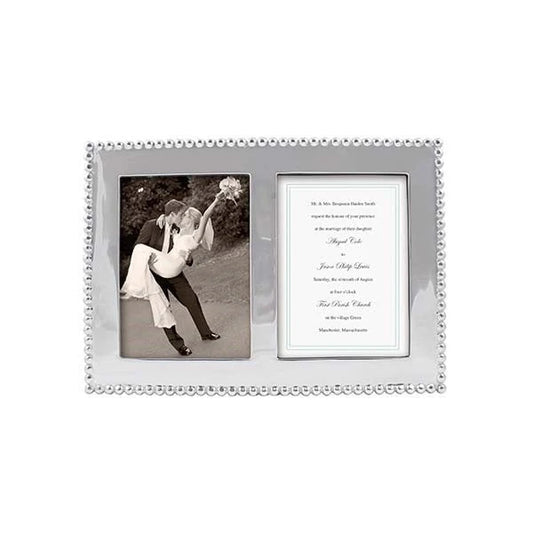 Mariposa - Pearled Beaded Double Frame - 5 x 7