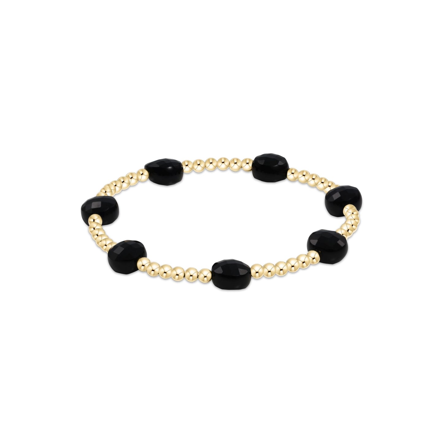 Enewton - Admire Gold 3mm Bead Bracelet -  Faceted Onyx