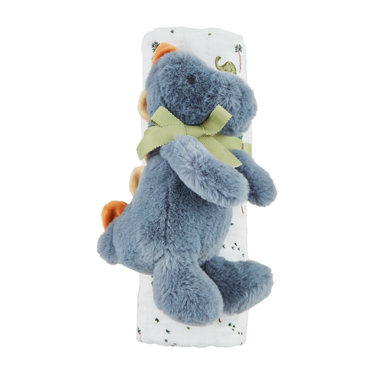 Mud Pie - Baby - Dino Swaddle And Rattle Set