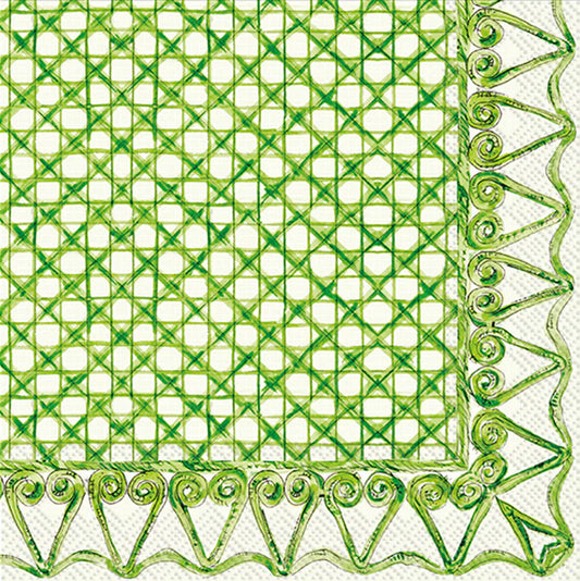 Napkin - Cocktail - Botanical Cane - Green