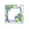 Caspari - Plate Salad Dessert Square - Hydrangeas and Porcelain