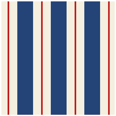 Hester & Cook - Navy & Red Awning Stripe Cocktail Napkin - Pack Of 20 - Findlay Rowe Designs