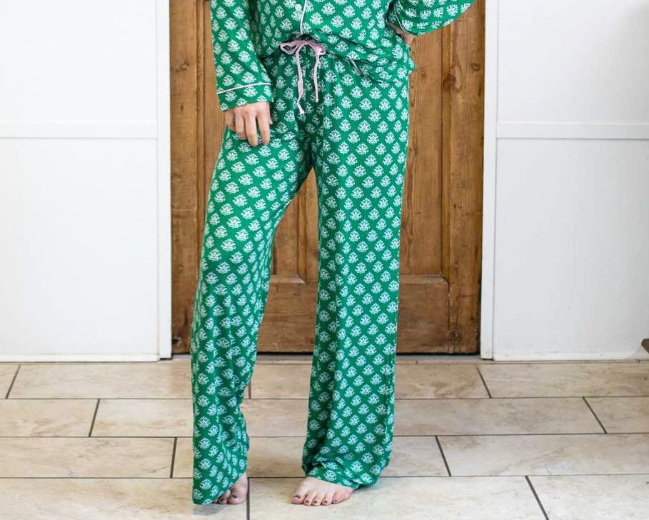 Lounge Pants - Kiara Green - Findlay Rowe Designs